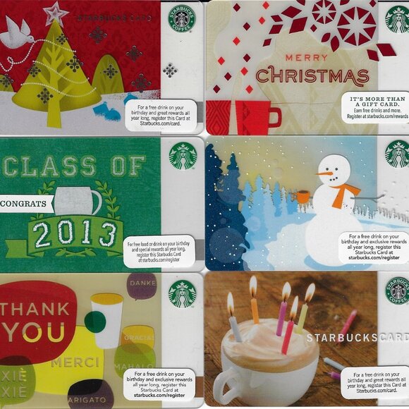 Lot of 36 Starbucks Cards 2008 to 2014 RED CARD Braille Dragon – Excellent - Picture 12 of 12